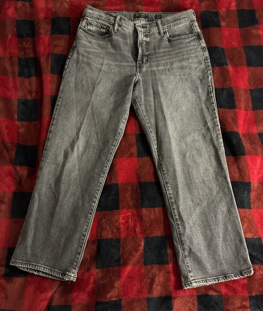 Lucky Brand Women’s High Rise Straight Gray black washed denim 12/31 ankle ZOE